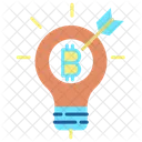 Gluhbirnen Lichtziel Bitcoin Ziel Bitcoin Idee Symbol