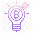 Gluhbirnen Lichtziel Bitcoin Ziel Bitcoin Idee Symbol