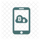 Seta Para Cima Da Nuvem Do Celular Bitcoin  Ícone