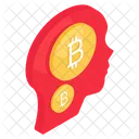 Bitcoin Thinking Cryptocurrency Investor Crypto Icon