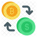 Bitcoin To Dollar Exchange Cryptocurrency Coin Icon
