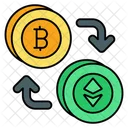 Bitcoin To Etherum Exchange Ethereum Cryptocurrency Icon