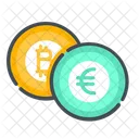 Bitcoin To Euro Dollar Currency Icon