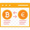 Bitcoin To Euro Conversion Currency Icon