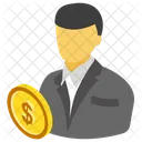 Bitcoin Trader Cryptocurrency Trader Bitcoin Businessman Icon