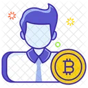 Bitcoin Trader Broker Businessman Icon