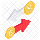 Bitcoin Transfer Cryptocurrency Crypto Icon