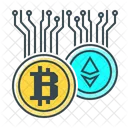 Bitcoin und Ethereum  Symbol