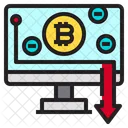 Bitcoin Value Down  Icon