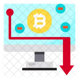 Bitcoin Value Down  Icon