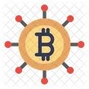 Bitcoin Verbindung Krypto Bitcoin Netzwerk Symbol