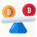 Bitcoin Vs Bitcoin Btc Vs Btc Digital Currency Icon