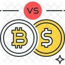 Bitcoin Vs Dolar Vs Bitcoin Icono