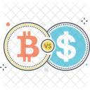 Bitcoin Versus Dolar Ícone