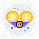 Bitcoin Vs Dollar Vs Bitcoin Icon