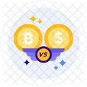 Bitcoin Contro Dollaro Contro Bitcoin Icon