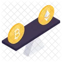 Bitcoin Vs Ethereum Btc Vs Eth Digital Currency Icon