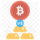 Bitcoin VS Gold  Icon