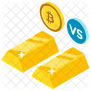 Bitcoin contre or  Icône