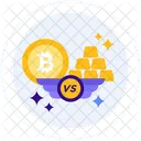 Gold Vs Bitcoin Vs Gold Icon