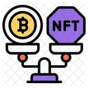 Bitcoin Vs Nft Btc Vs Cryptocurrency Digital Currencies Icône