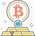 Bitcoin Contra Oro Icono