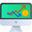 Bitcoin Wachstum Kryptowahrungsdiagramm Kryptowahrung Symbol