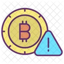 Warnalarm Bitcoin Warnschild Bitcoin Alarm Symbol