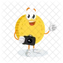Bitcoin Mascot Logo With Camera Mascot Icon