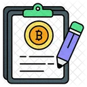 Bitcoin Write Clipboard Document Icon