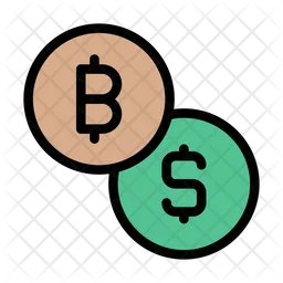 Bitcoin y dólar  Icono