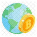 Bitcoin Netzwerk Bitcoin Welt Globale Kryptowahrung Icon