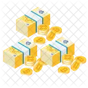 Bitcoins and Notes  Icon