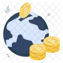 Bitcoins Globales Criptomoneda Global Criptomoneda Global Icon