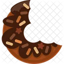 Bitten glazed chocolate donut  Icon