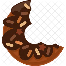 Bitten glazed chocolate donut  Icon