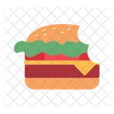 Bitten tasty hamburger  Icon