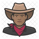 Black Asian Male Asian Male Cowhand Symbol