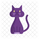 Black Cat Halloween Holiday Icon