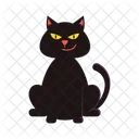 Black Cat Halloween Character  Icon