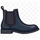 Black Chelsea Boots Shoes  Icon