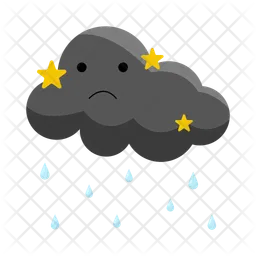 Black cloud rain  Icon