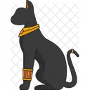 Black Egyptian Cat Icon Icône