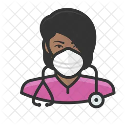 Black Female Nurse  Icon
