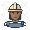 Black Female Workers Construction Black Icon