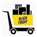 Black Friday Cart Cardboard Box Icon