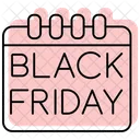 Black Friday Calendar Color Shadow Thinline Icon Icon