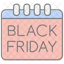 Black Friday Calendar Lineal Color Icon 아이콘