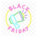 Neon Black Friday Megaphone Icon