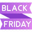 Black Friday Ribbon Offer Tag Icon